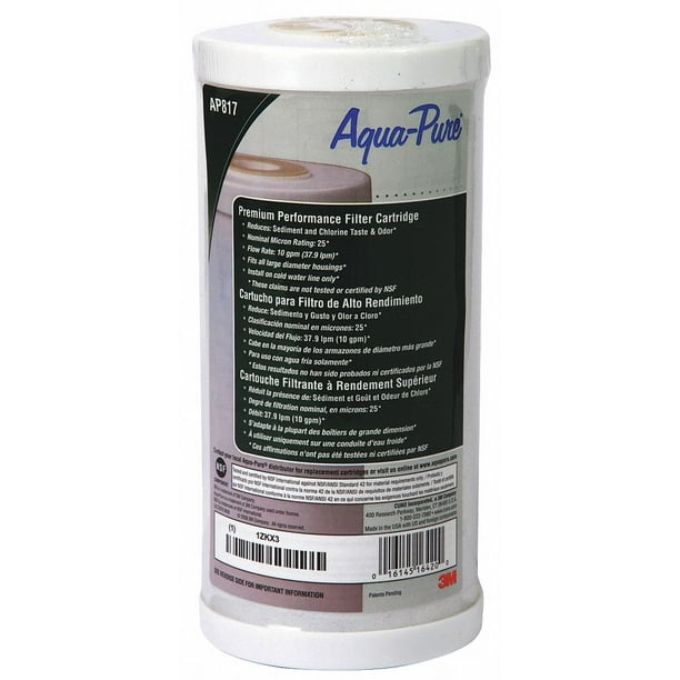 Chlorine Taste & Odor 3M Aqua-Pure AP817 Large Diameter 25 Micron Sediment Chlorine Taste & Odor 3M Aqua-Pure AP817 Large Diameter 25 Micron Sediment